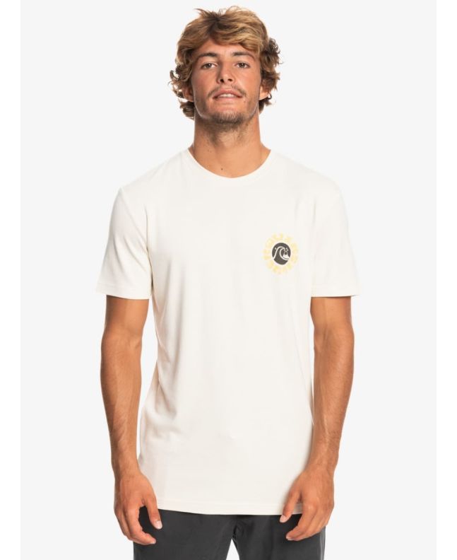 Hombre con camiseta de manga corta Quiksilver Sunburnt Daze blanco hueso