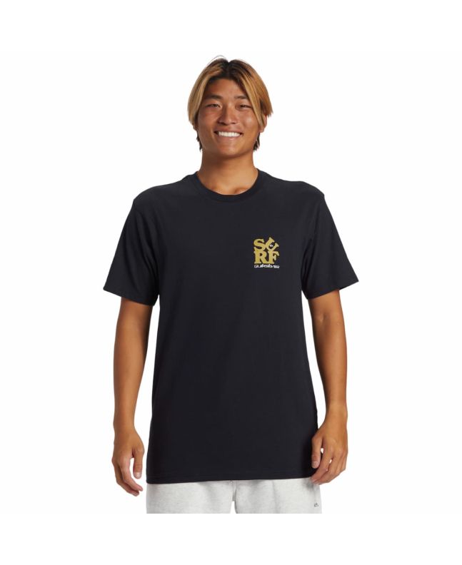 Hombre con Camiseta de manga corta Quiksilver Surf Moe Negra