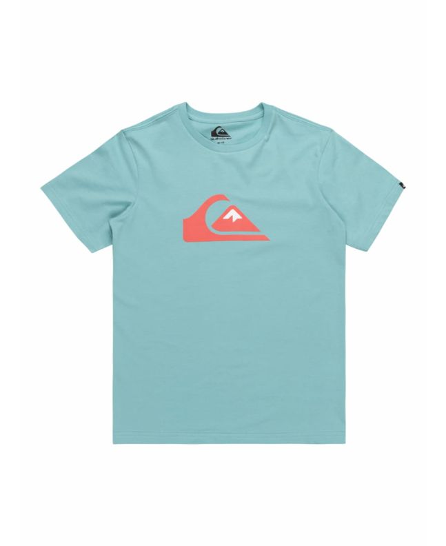 Camiseta de manga corta Quiksilver Comp Logo Youth Azul Turquesa para niños de 8 a 16 años