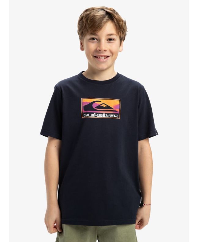 Niño con camiseta Quiksilver Ev Gradient Box Dark Navy
