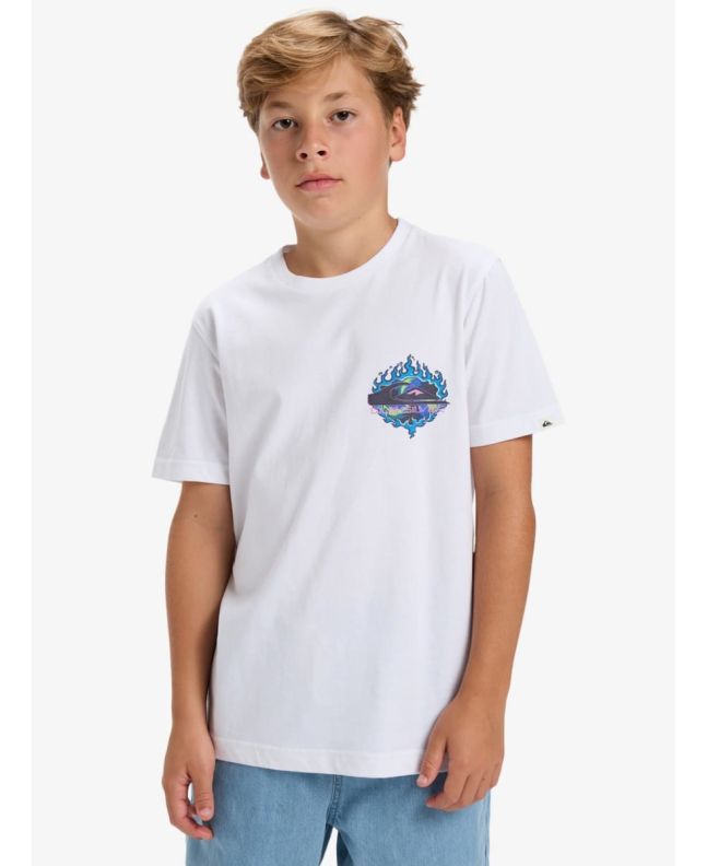 Niño con camiseta de manga corta Quiksilver Ev In Flames Blanca