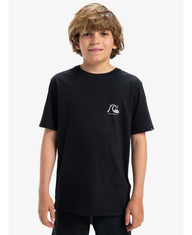 Niño con camiseta orgánica de manga corta Quiksilver Evo Original Negra