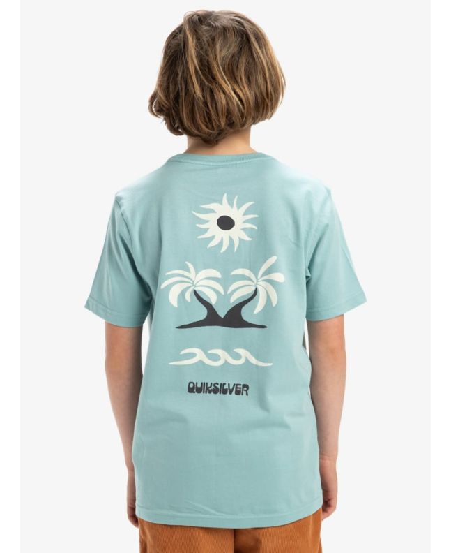 Niño con Camiseta de manga corta Quiksilver Evo Road End Aquifer