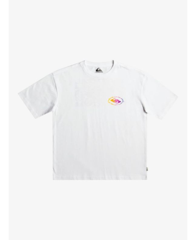 Camiseta orgánica de manga corta Quiksilver Radical Flag Boy Blanca para niños de 8 a 16 años