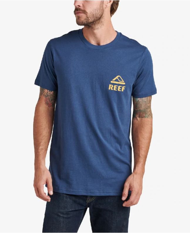 Hombre con camiseta de manga corta Reef Predator azul marino 