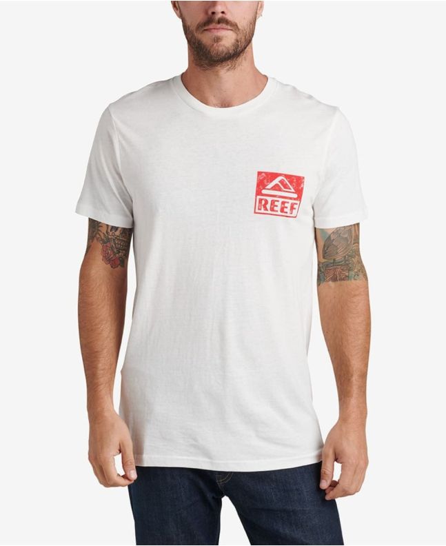 Hombre con Camiseta de manga corta Reef Wellie blanca 