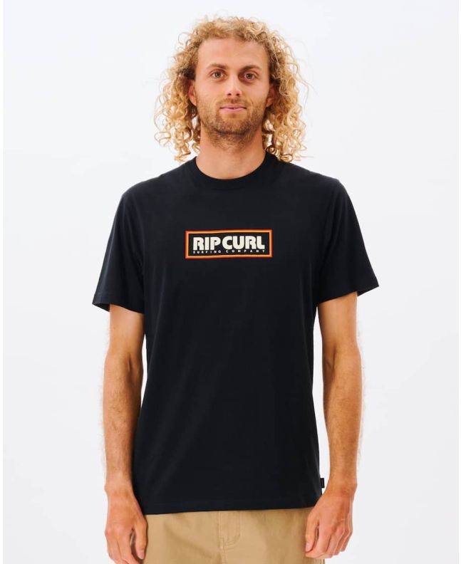Hombre con camiseta orgánica de manga corta Rip Curl Big Mumma Icon negra