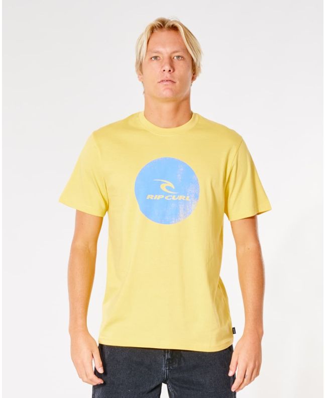 Hombre con camiseta de manga corta Rip Curl Corp Icon Retro Yellow amarilla