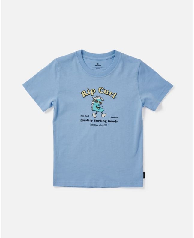 Camiseta de manga corta Rip Curl Micro Waves Art azul para niños de 2 a 8 años