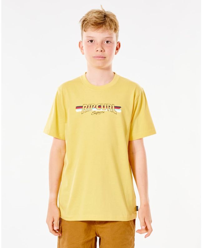 Niño con Camiseta de manga corta Rip Curl Surf Revival Yeh Mumma Amarilla 