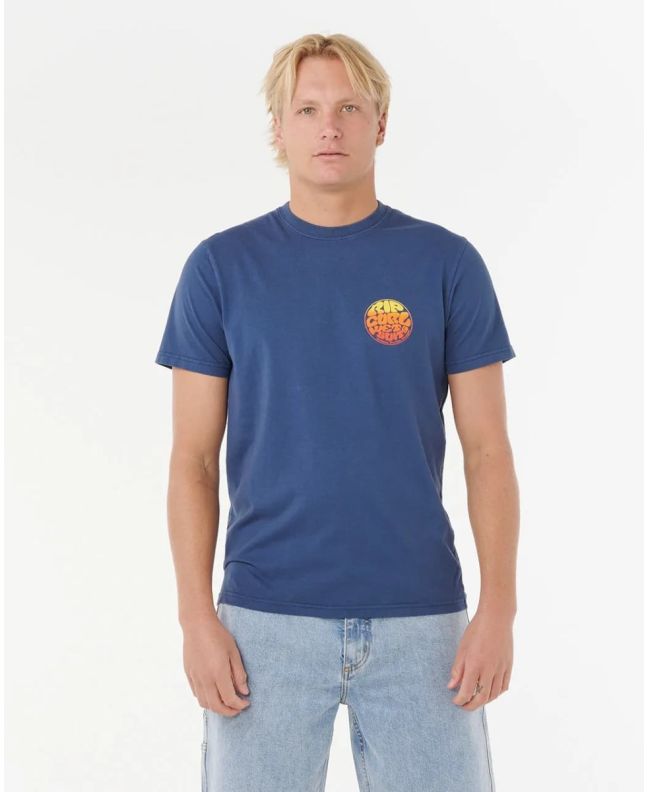 Hombre con Camiseta de manga corta Rip Curl Wettie Passage Icon Azul Marino Claro