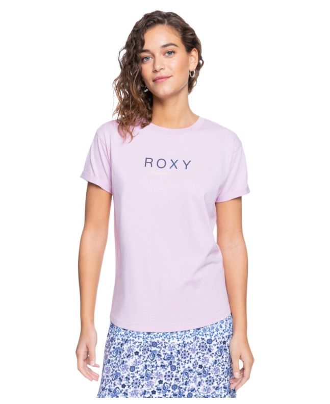Camiseta de Manga Corta Roxy Epic Afternoon Word Magenta para Mujer