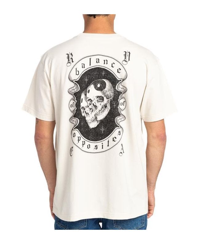 Hombre con camiseta de manga corta Rvca Benjamin Jeanjean Cosmic Crew Silver Bleach 
