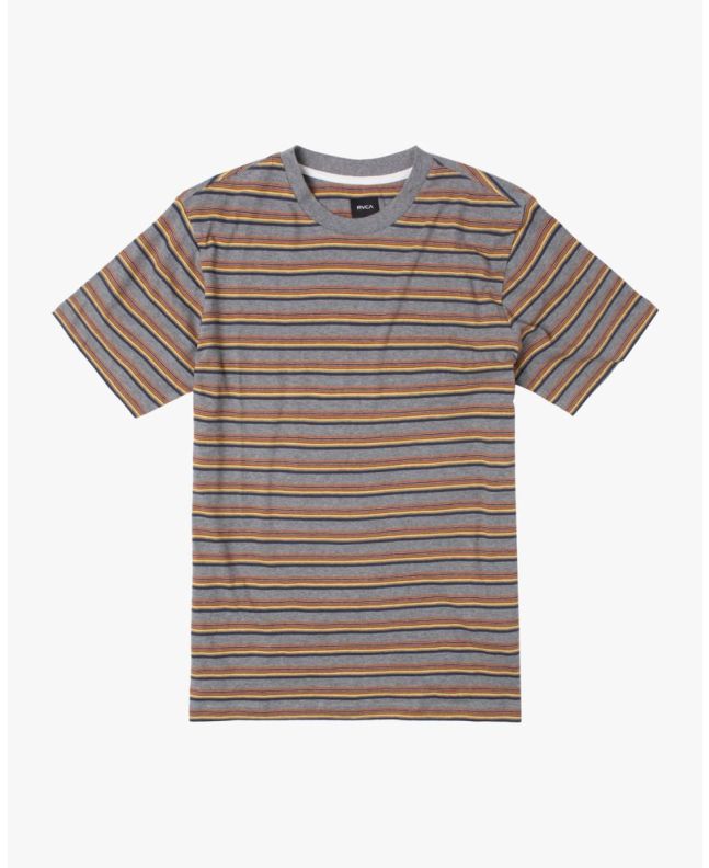 Camiseta de manga corta Rvca Ramshackle Micro Stripe gris a rayas para hombre
