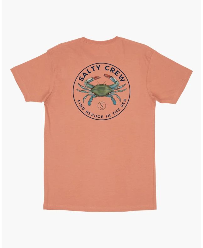 Camiseta de manga corta Salty Crew Blue Crabber Premium Coral para hombre