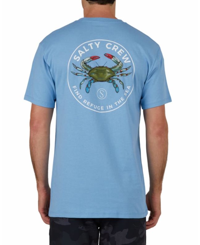 Hombre con camiseta de manga corta Salty Crew Blue Crabber Premium Azul