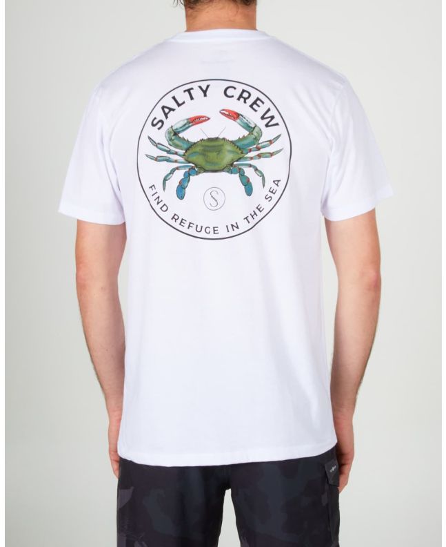 Hombre con Camiseta de manga corta Salty Crew Blue Crabber Premium Blanca