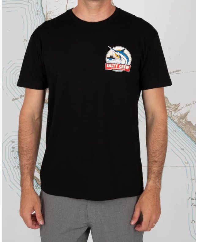 Hombre con camiseta de manga corta Salty Crew Deep Drop Premium negra 