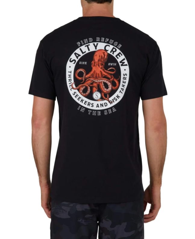 Hombre con camiseta de manga corta Salty Crew Deep Reach Premium Negra