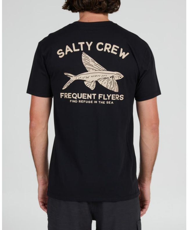 Hombre con camiseta de manga corta Salty Crew Frequent Flyer Premium Negra 