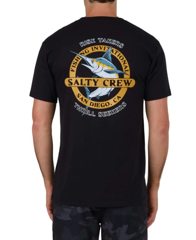 Hombre con camiseta de manga corta Salty Crew Interclub Premium Negra