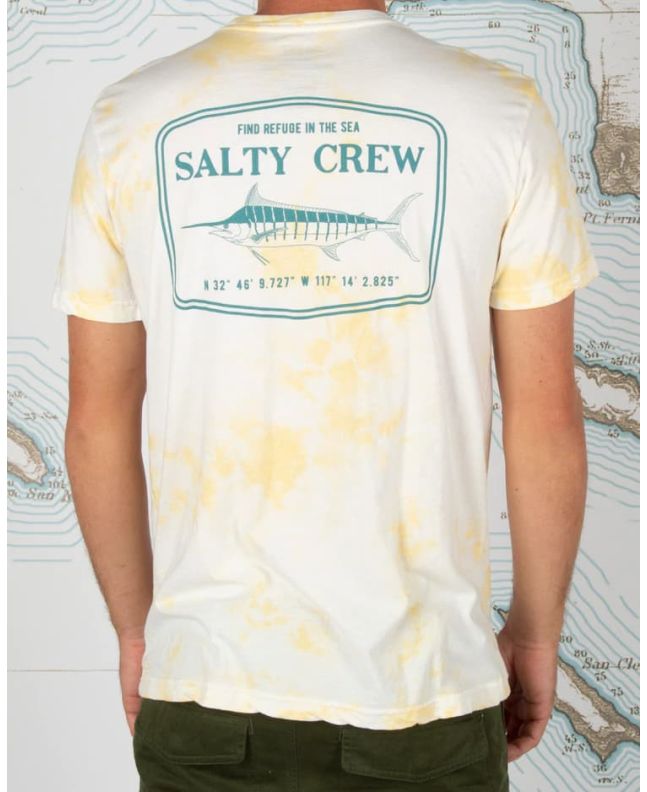 Hombre con camiseta de manga corta Salty Crew Stealth Tie Dye Premium blanca