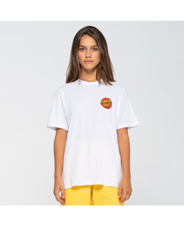 Mujer con Camiseta de manga corta Santa Cruz Classic Dot Chest blanca