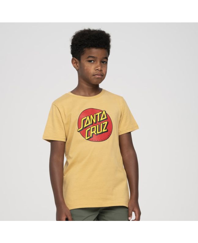 Niño con camiseta de manga corta Santa Cruz Classic Dot Kids Beige