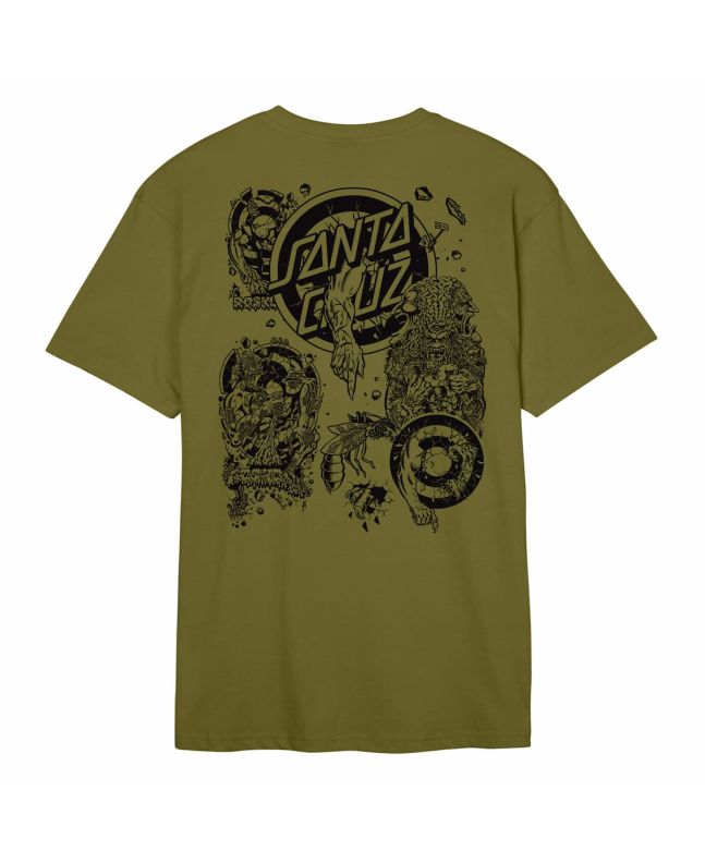 Camiseta de manga corta Santa Cruz Roskopp Evo 2 Verde para hombre