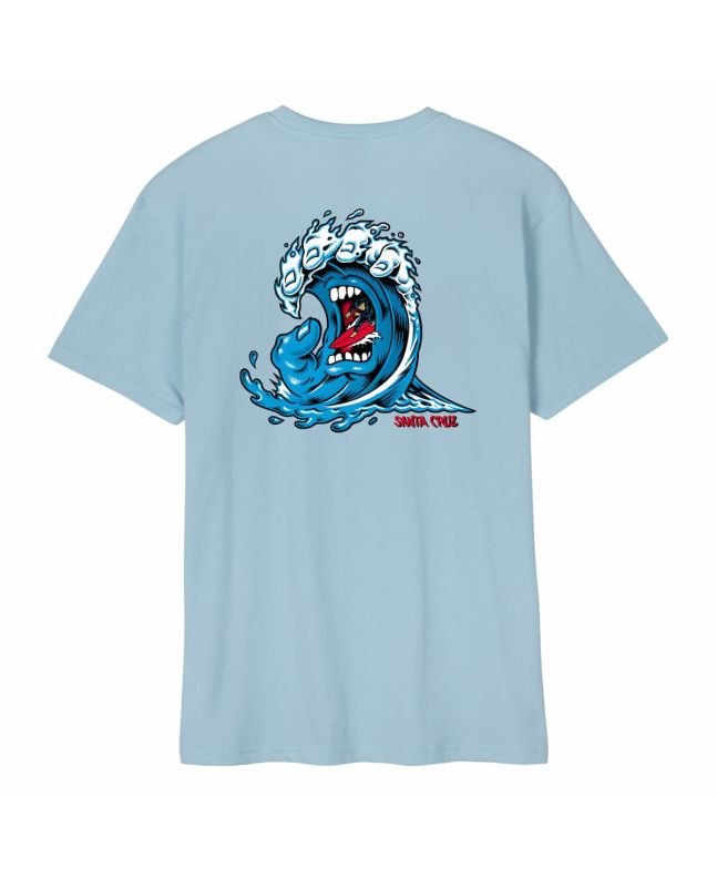 Camiseta de manga corta Santa Cruz Screaming Wave Azul Celeste para hombre