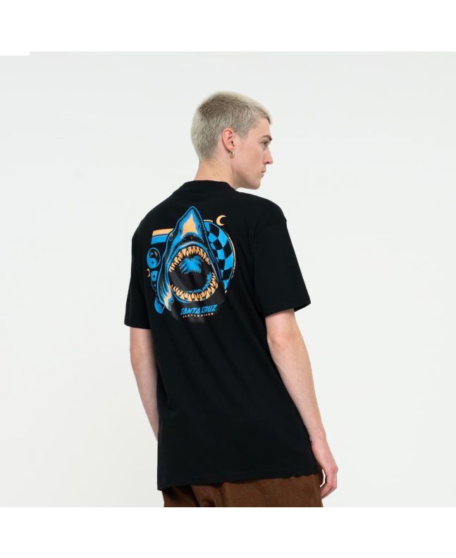 Hombre con camiseta de manga corta Santa Cruz Shark Trip negra