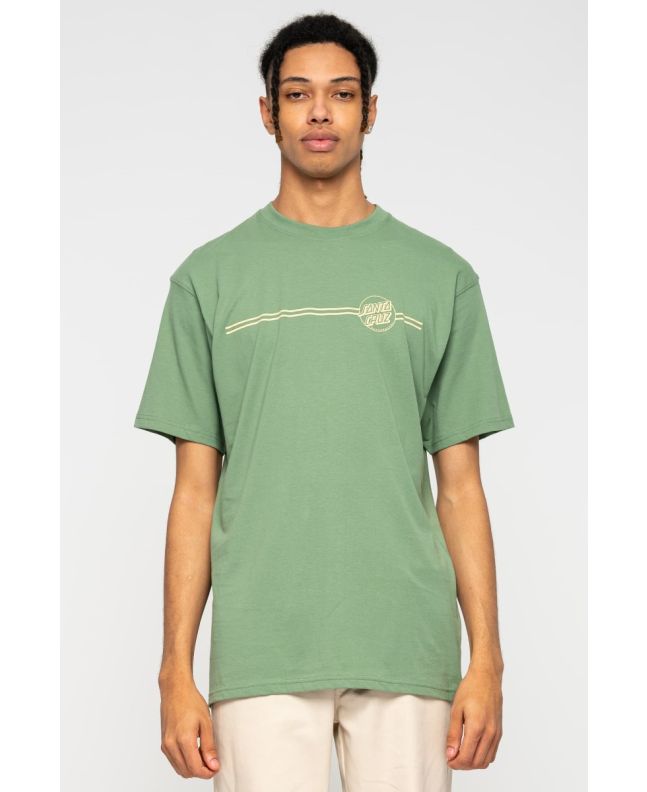 Hombre con camiseta de manga corta Santa Cruz Dot Stripe verde