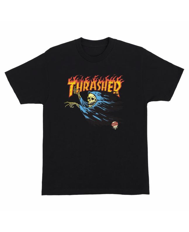 Camiseta de manga corta Santa Cruz x Thrasher O'Brien Reaper Negra para hombre 