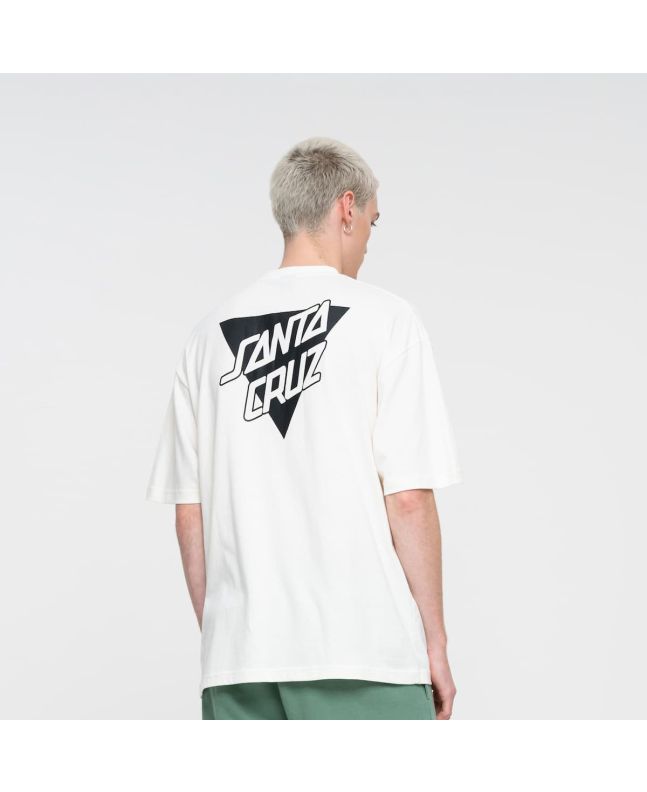 Hombre con Camiseta de manga corta Santa Cruz Stacked Strip Reverse Blanca Unisex