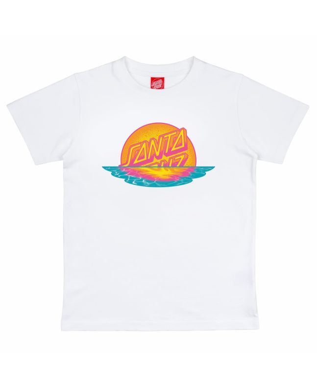 Camiseta de manga corta Santa Cruz Youth Sunrise Dot Blanca para niños 6-14 años