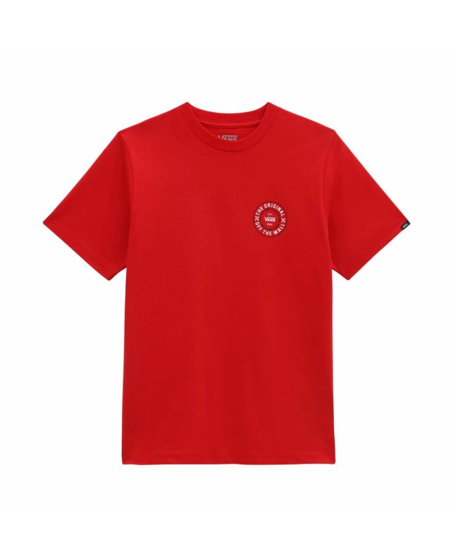 Camiseta de manga corta Vans Custom Classic Roja para niños de 8 a 14 años