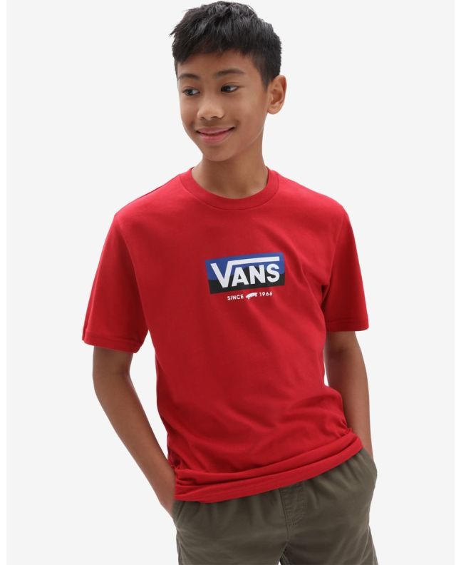 Niño con Camiseta de manga corta Vans Easy logo roja