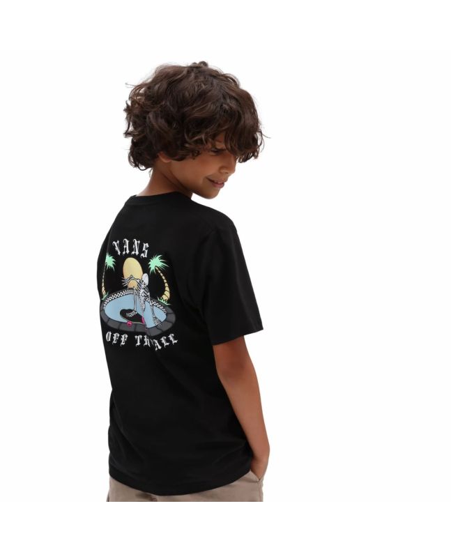 Niño con camiseta de manga corta Vans Layback Palms negra