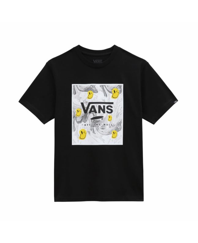 Camiseta de manga corta Vans Print Box negra y para niños de 8 a 14 años