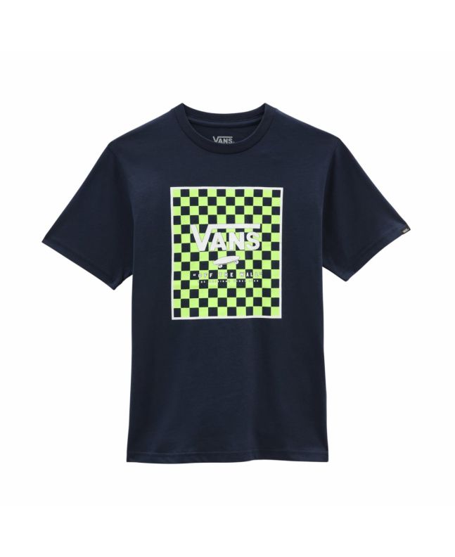 Camiseta de manga corta Vans Print Box azul marino para chicos de 8 a 14 años