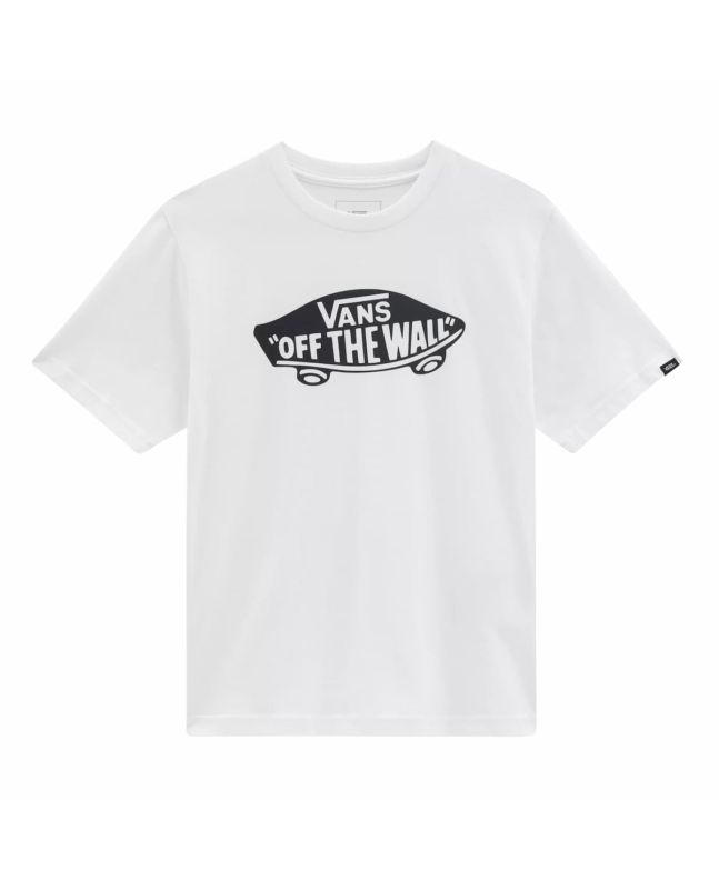 Camiseta de manga corta Vans Style 76 blanca y negra para niños de 8 a 14 años
