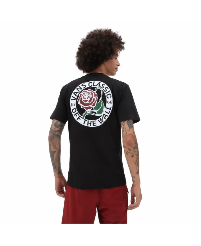 Hombre con camiseta de manga corta Vans Tried and True Rose negra