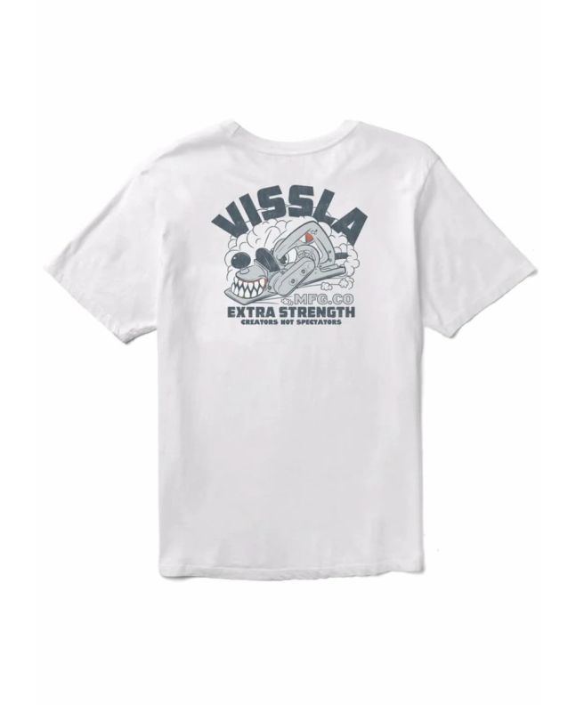 Camiseta orgánica de manga corta con bolsillo Vissla Creator Plainer Premium Blanca para hombre