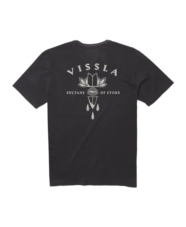 Camiseta de manga corta con bolsillo Vissla Dagger SS PKT Negra para hombre