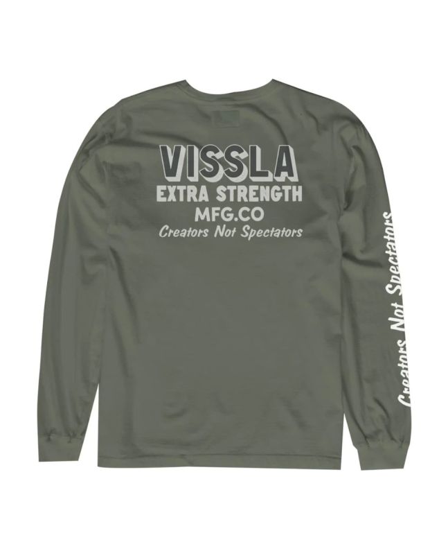 Camiseta de manga larga con bolsillo Vissla Extra Strength LS PKT verde militar para hombre