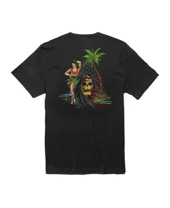 Camiseta de manga corta Vissla Hula Clash Organic negra para hombre