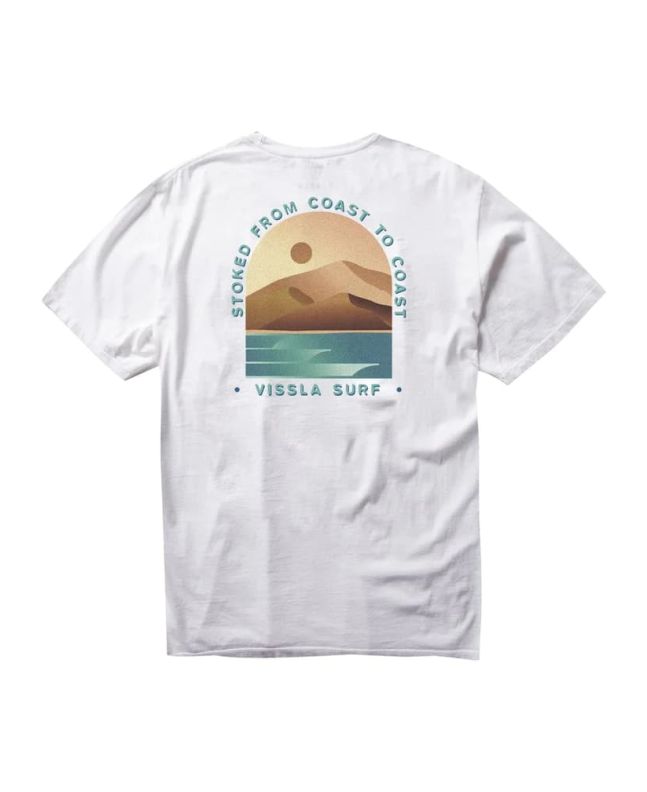 Camiseta orgánica de manga corta con bolsillo Vissla Oasis Premium PKT Blanca para hombre