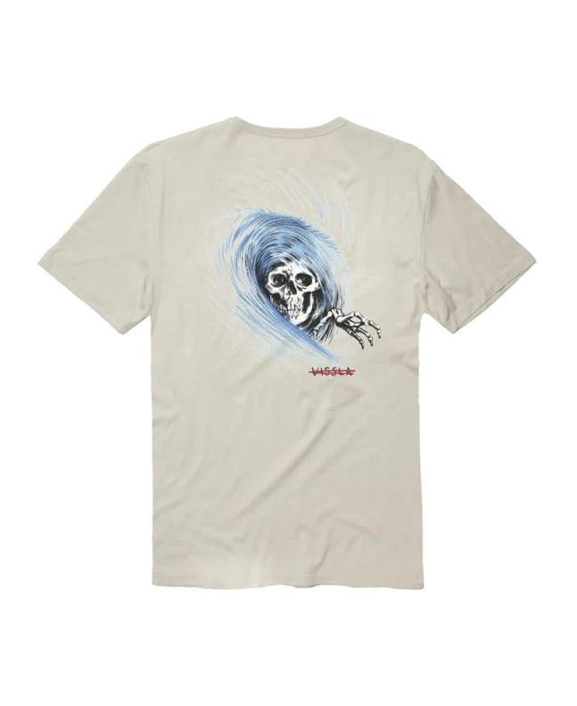 Camiseta orgánica de manga corta con bolsillo Vissla Reaper Organic Bone para hombre