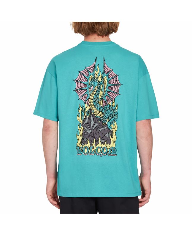 Hombre con camiseta de manga corta Volcom Alstone Temple Teal