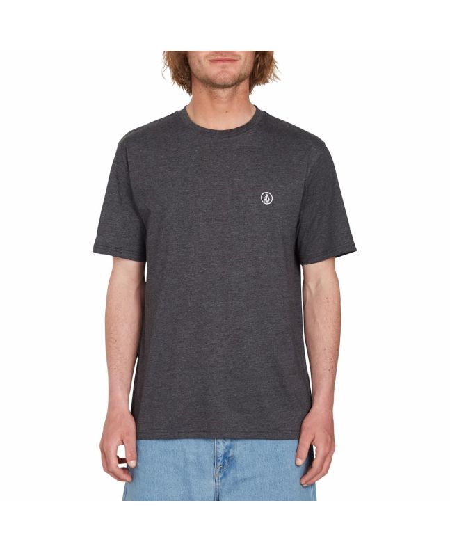 Hombre con camiseta de manga corta Volcom Circle Blanks en negro grisáceo